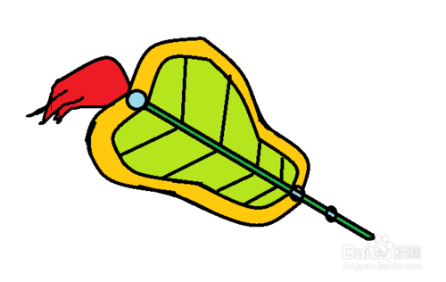 方法/步骤 1 首先我们画上一个细长的柱体; 2 在两侧我们画上芭蕉扇