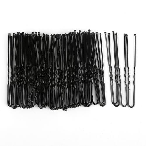 铁制黑色u型发夹发插头饰配件自制蝴蝶结发饰发叉手工