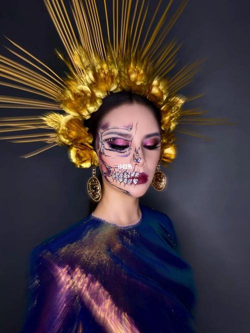 万圣节骷髅妆_万圣节去哪玩_妆容_化妆_欢乐谷_万圣节