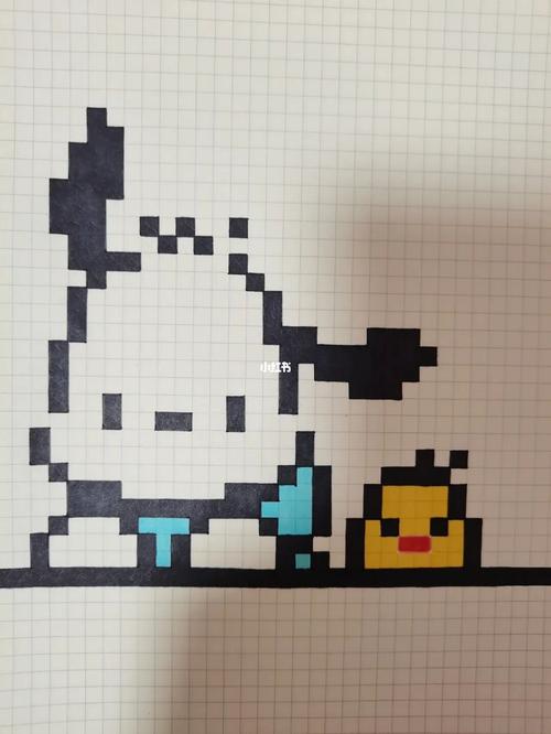 像素画临摹(33)怕恰狗和小黄鸭_临摹_像素画_渤海物资