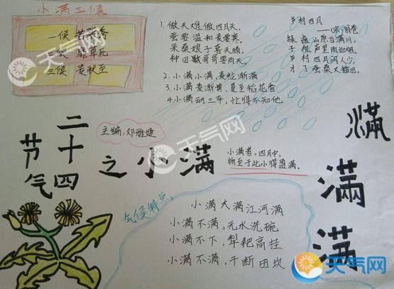 2018小满节气手抄报 二十四节气之小满节气手抄报高清