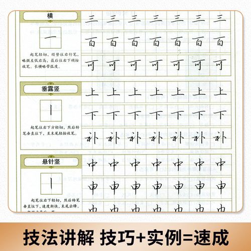 行书 硬笔书法钢笔字帖 基础入门初级练字贴 学生成人写字本 正反46页