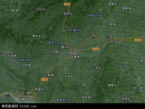 中国四川省眉山市丹棱县地图(卫星地图)