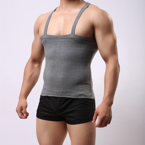 2015潮男健身修身背心 男士健美背心吊带性感 弹力背心纯棉粗螺纹