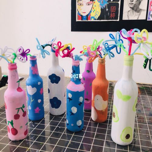 手绘瓶子_手绘_手工制作_diy_吹风机_水粉画_diy手工制作_文化_绘画