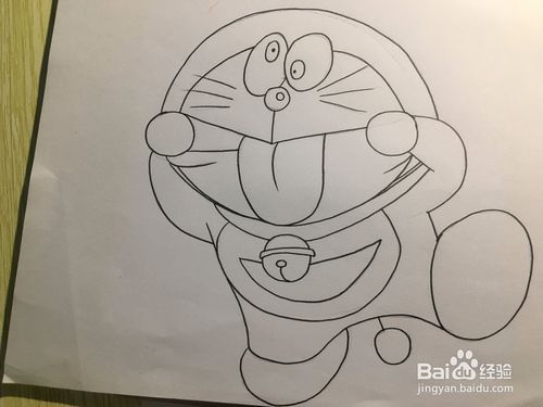 画哆啦a梦 吐舌头的叮当简笔画 涂鸦 儿童画画