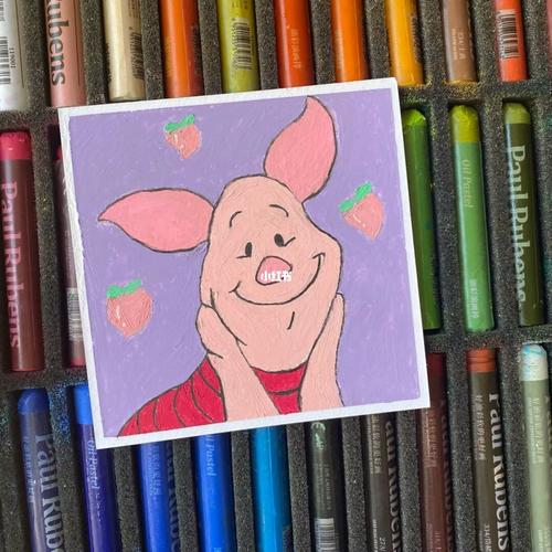 油画棒-小猪piglet_油画棒_文化_绘画