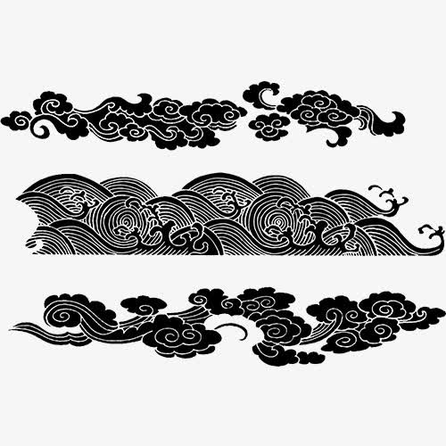 黑色,纹理,中国风,祥云合集