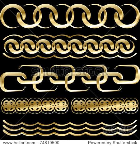 gold chains on a black background