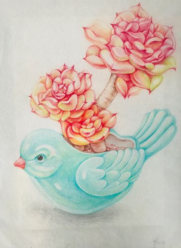 鞍钢高中彩铅笔画作品展