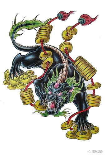 传统财富类纹身图案手稿