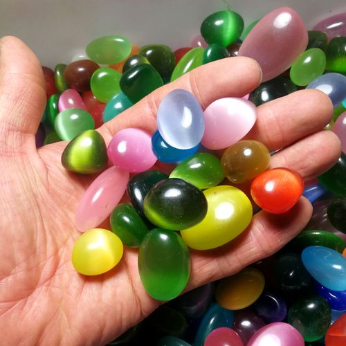 100克价人造t猫眼石碎石 15~30毫米琉璃石多肉盆景石