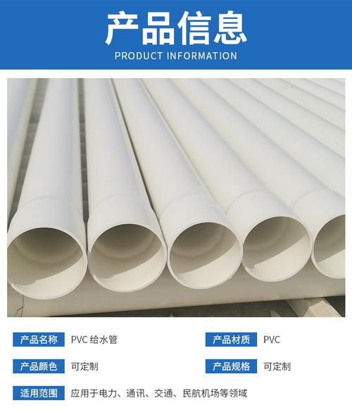 pvcu给水管110125pvc上水管pvc农田灌溉管