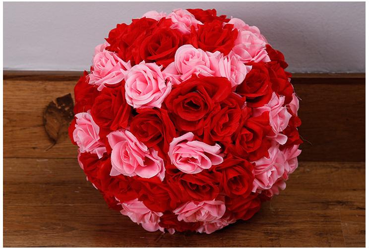 七夕情人节装饰品仿真玫瑰花球加密吊饰玫瑰花朵商场展厅装饰布置