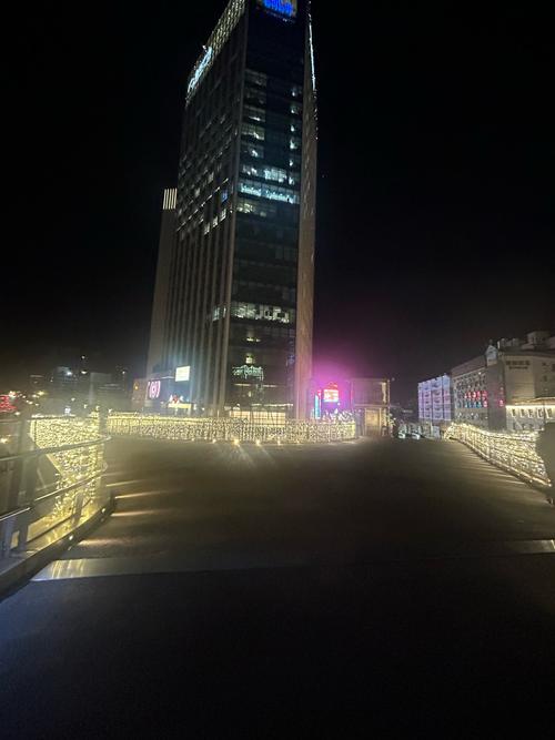 灯光闪烁步行时 好久没走天桥