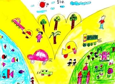 《热闹的马路》少儿绘画作品儿童画网络美术-213kb