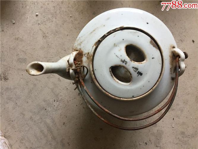 好品相民国和靖咏梅景德镇款提梁老茶壶包老瓷器茶具茶器摆件老货