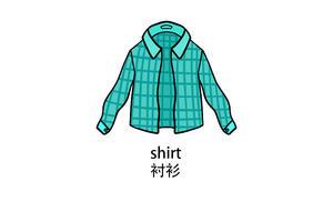      宝宝英文认知 长袖衬衫简笔