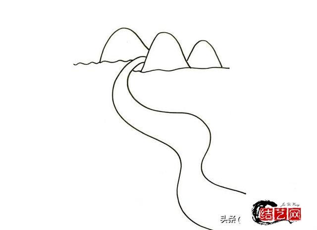 长江简笔画简单画法儿童小学生彩色版步骤图解