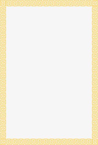 黄色古风边框免抠素材免费下载_觅元素51yuansu.com