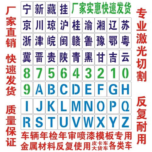 车牌放大号喷漆模板数字字母汽车货车年检牌照喷号牌镂空模具定制