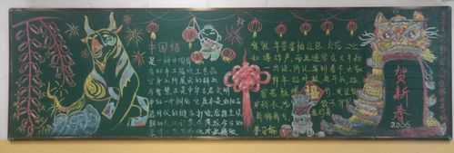 鼠归牛到写华章——高一年级各班寒假离校前"迎新春"黑板报展
