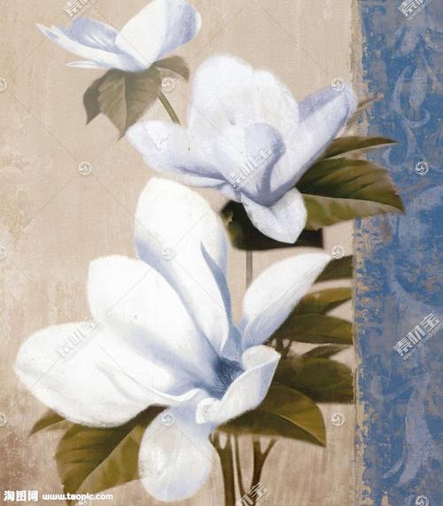 美丽的茶花油画图片