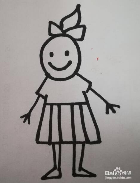 儿童简笔画 姐姐的画法