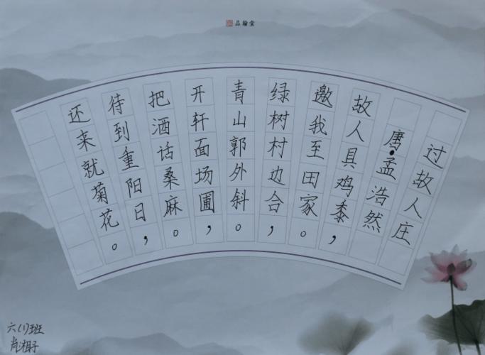 传承经典书写人生小学生硬笔书法优秀作品欣赏一