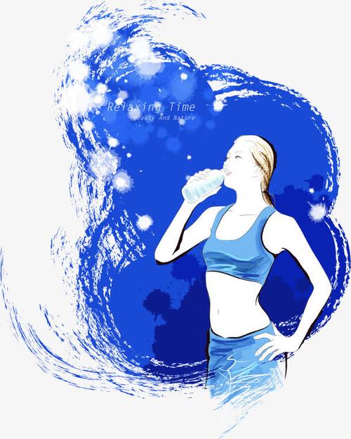饮水的矢量美女