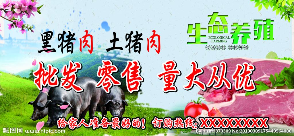 土猪肉 黑猪肉 门头 招牌图片