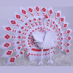 中小学生手工制作课彩色孔雀三角插折纸材料包半成品叠纸彩色纸