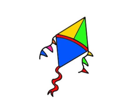 幼儿简笔画风筝的画法_儿童学画风筝的简单画法
