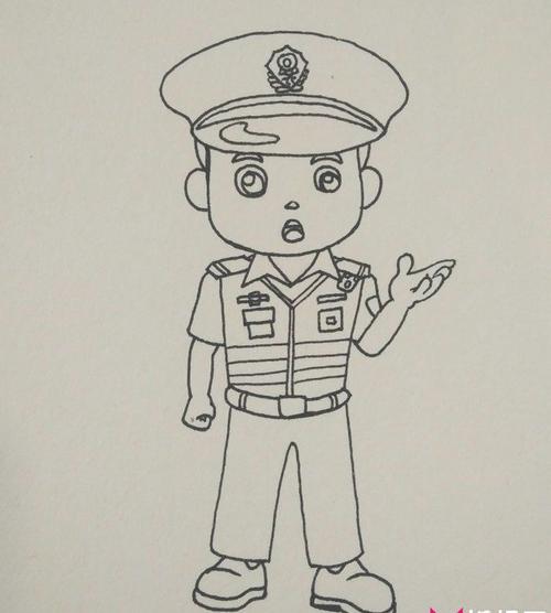 简单的警察叔叔怎么画,一步一步画警察简笔画