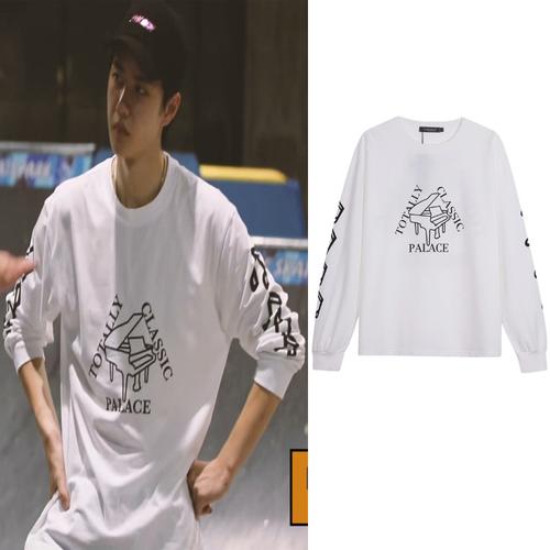 王一博同款衣服palace钢琴印花街头潮牌滑板休闲宽松长袖卫衣男女