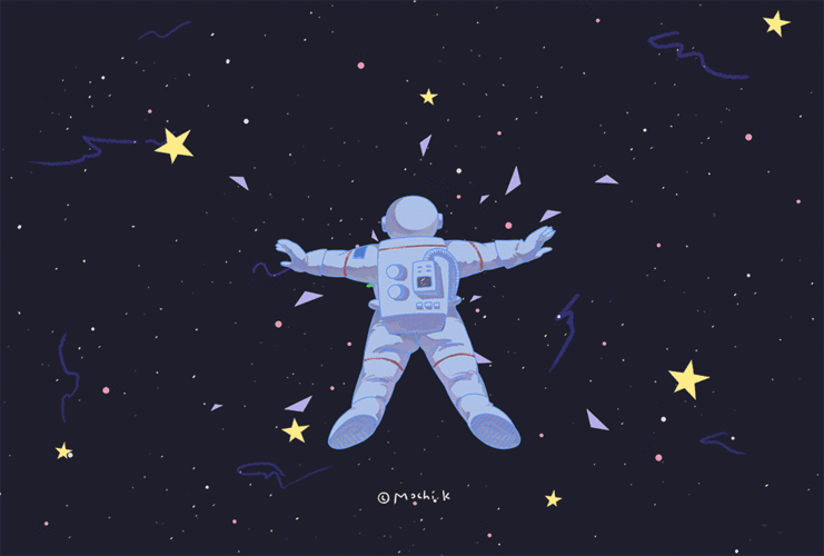 gif动态图:星空宇航员.