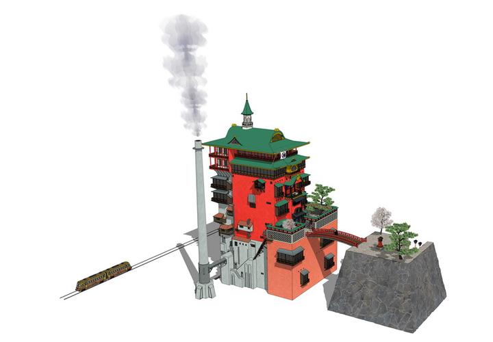 油屋su模型