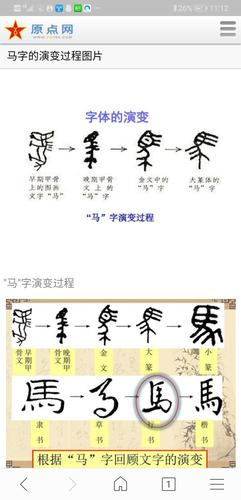 《马》字的演变