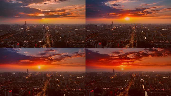 城市日落