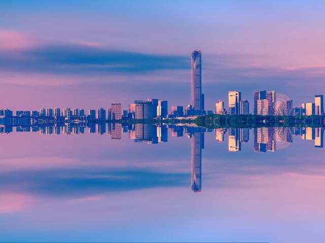 风光摄影:苏州金鸡湖