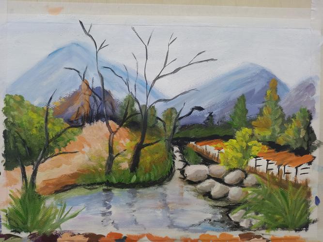 风景水粉画|纯艺术|绘画|点清颜 - 临摹作品 - 站酷