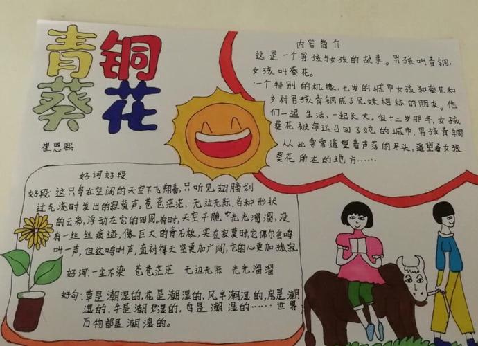 沐浴书香,快乐成长——实小四六班《青铜葵花》手抄报