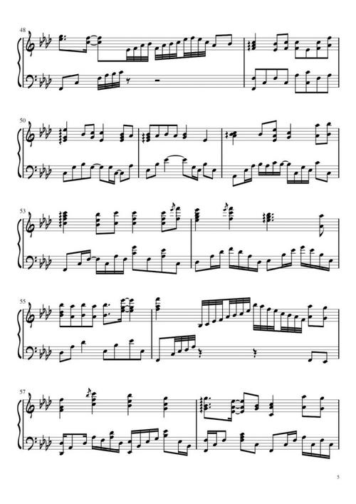 抖音热歌《隔岸》钢琴谱-我愿意一生为你追寻