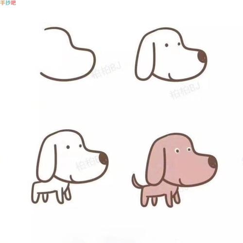 儿童画 小狗的各种简单画法