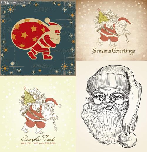 可用作圣诞老人矢量图,圣诞老人图片,复古背景,圣诞老人速写等相关