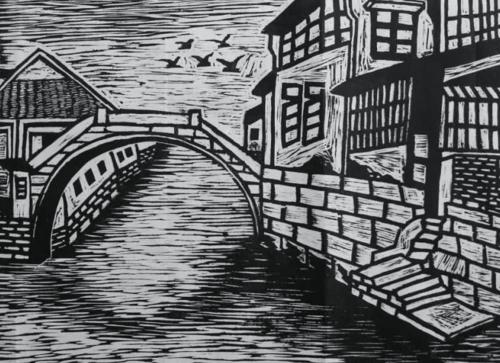 木刻黑白版画图片_木刻黑白版画素材