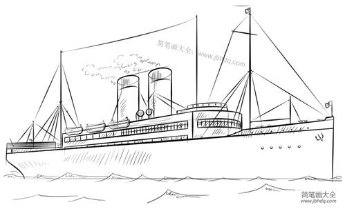 如何画轮船