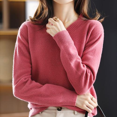 2021新款修身百分百纯羊毛衫上衣女长袖毛衣显瘦羊绒衫短款