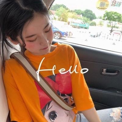 ins风橘色系女生头像