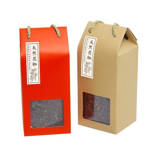 现货四川云南大红袍花椒包装盒礼品盒农产品土特产莲子手提袋定制